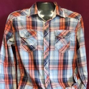 BKE Men's Buckle Plaid Long Sleeve